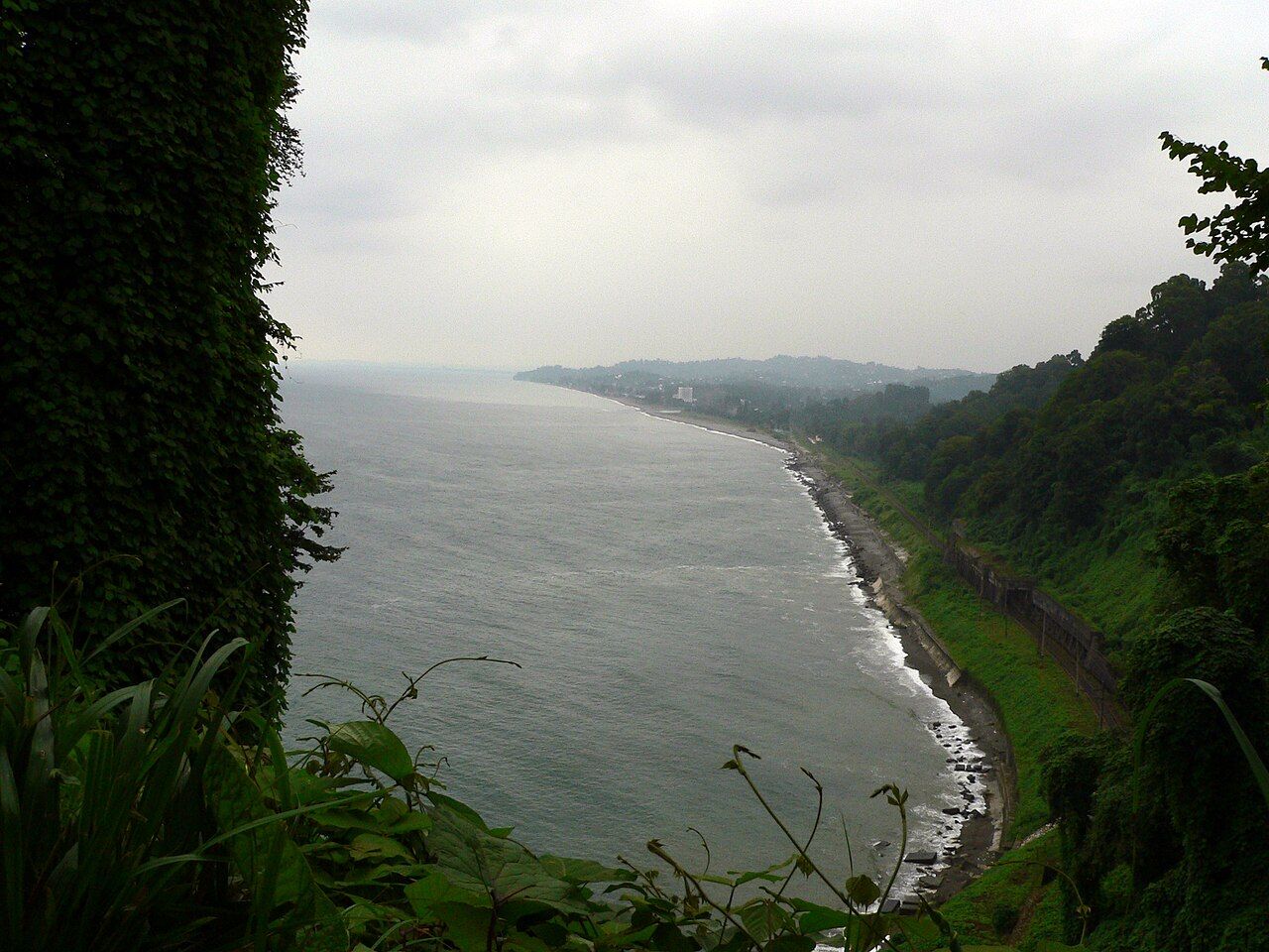 Cliffs and sea at the Batumi Botanical Garden
