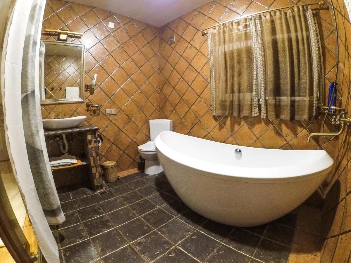 Bathroom with a freestanding bathtub