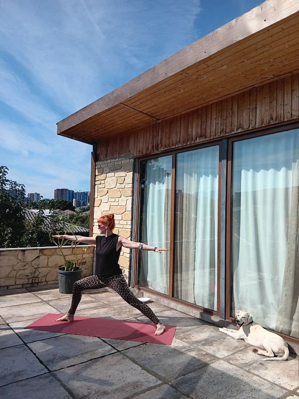 Yoga on the rooftop terrace